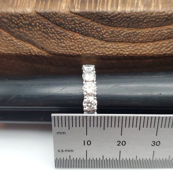 Size 6 925 Sterling Silver 4.5 Carats Of Moissanite Diamonds Ring - Picture 8 of 9